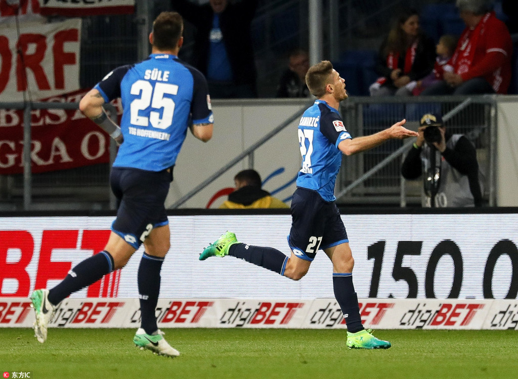  霍芬海姆主场不敌勒沃库森遭遇两连败打击